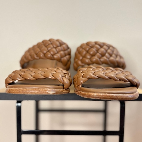 Michael Kors Cognac Brown Braided 3” Heeled Sandals - Picture 3 of 16